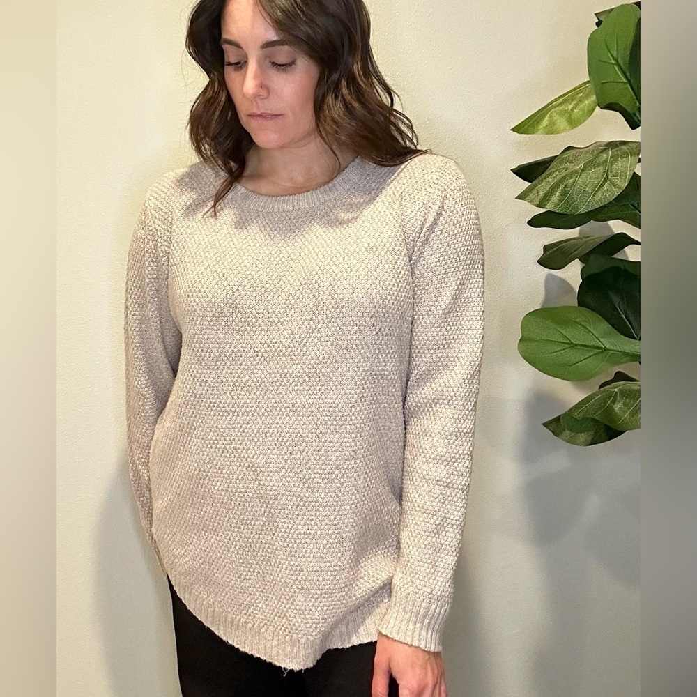 Pink Clover Neutral Textured Knit Sweater